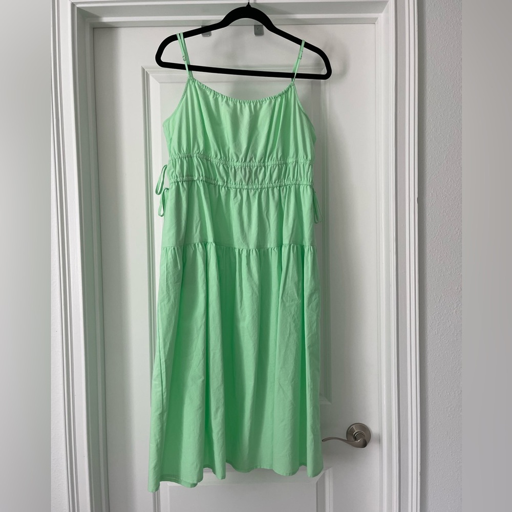 Universal Thread Green Ruched A-line Sundress